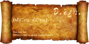 Déry Ábel névjegykártya